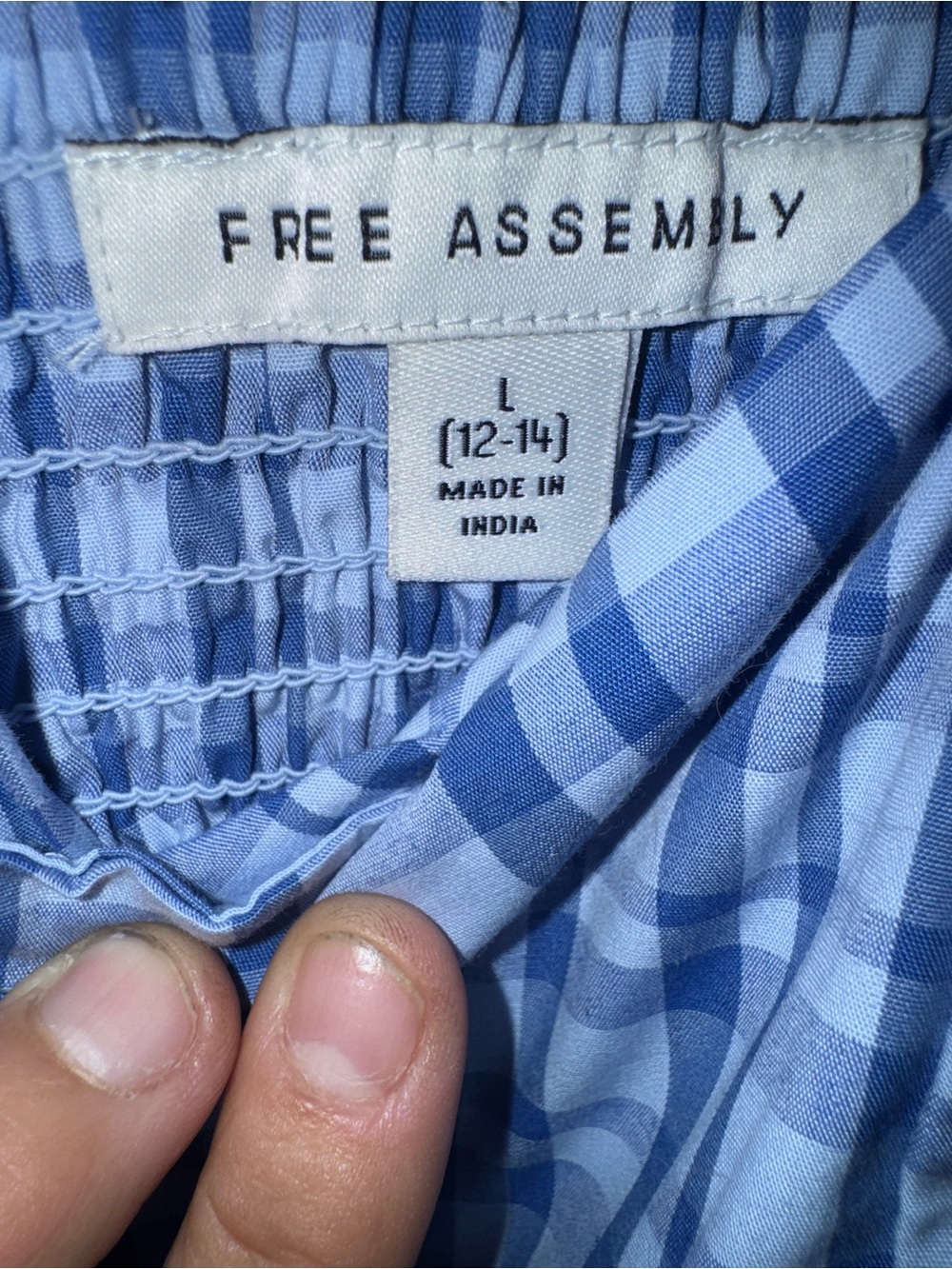 Free Assembly Sleeveless Blue Plaid Midi Dress with Waist Tie NWT sold our - Picture 8 of 15